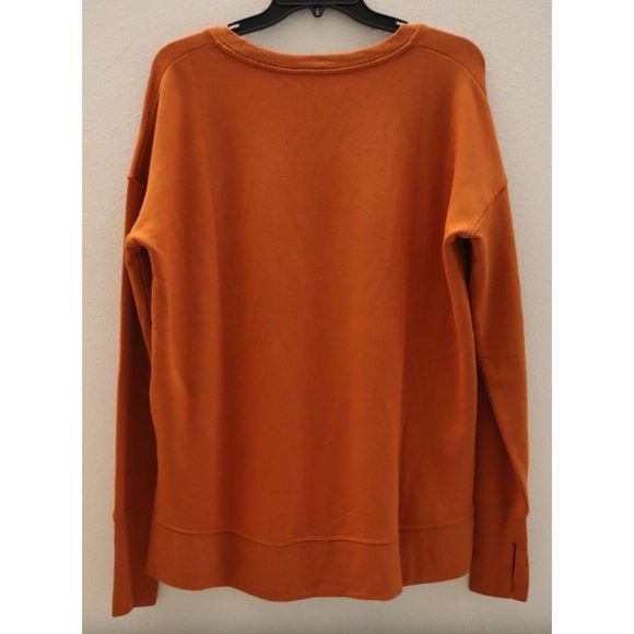 Athleta 870422 Women's Sz M Rust Orange Triumph Crew Neck L/S Sweatshirt $79 - Picture 2 of 15